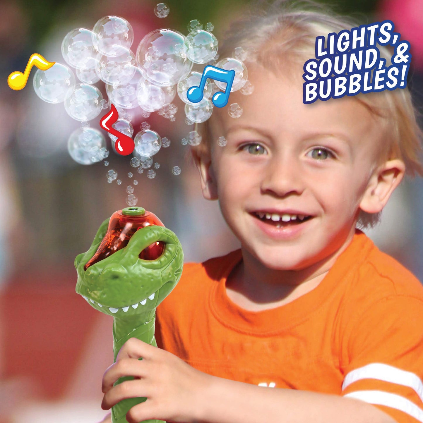 Maxx Bubbles Dinosaur Bubble Wand – Light Up Bubble Blower with Dino Sounds | Sunny Days Entertainment