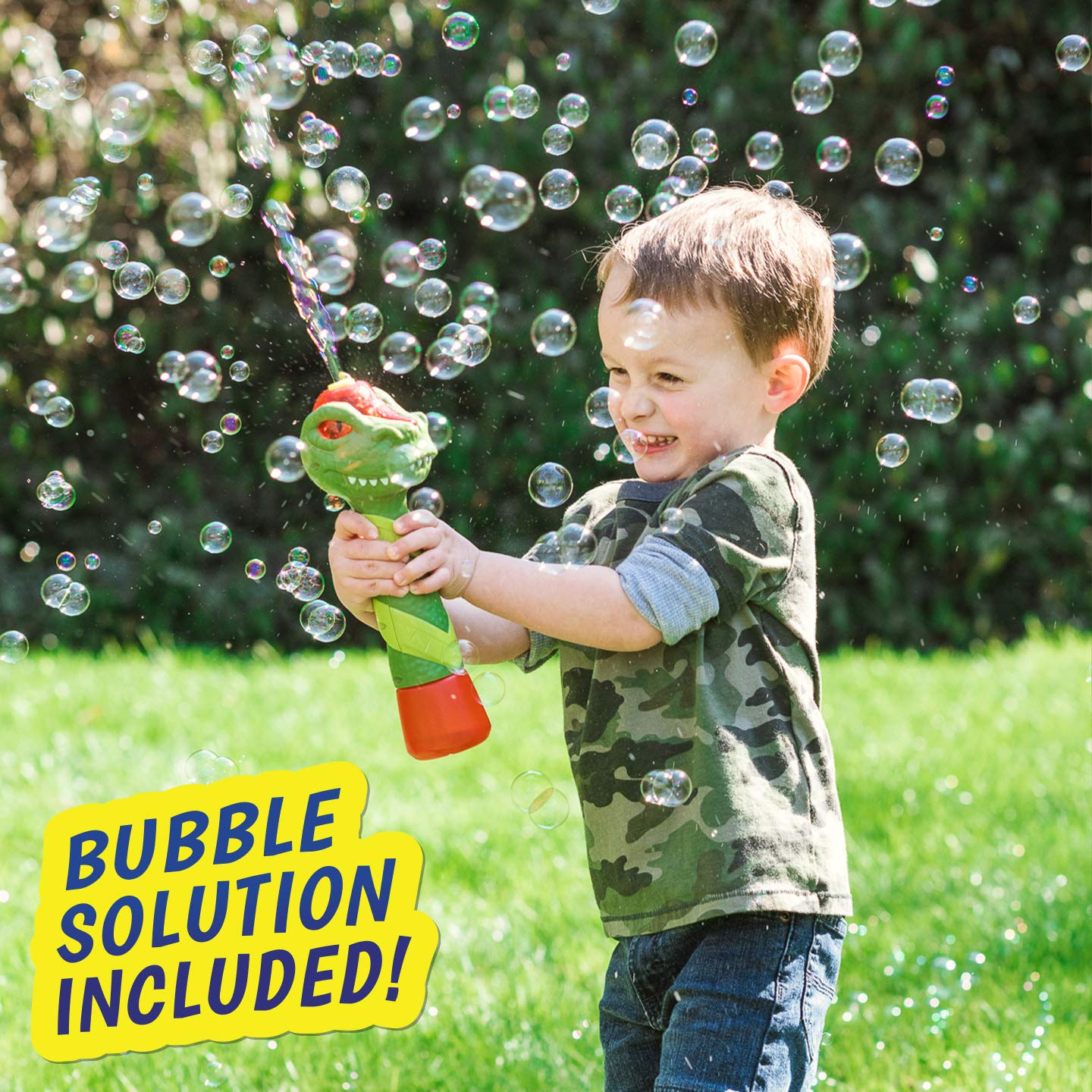 Maxx Bubbles Dinosaur Bubble Wand – Light Up Bubble Blower with Dino Sounds | Sunny Days Entertainment