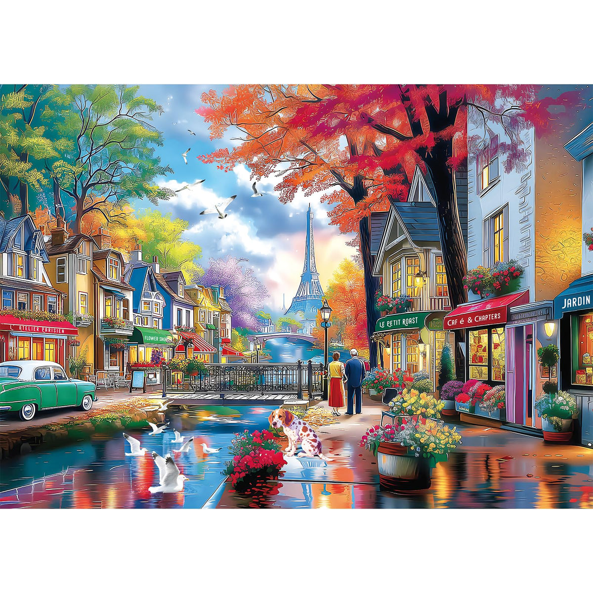 MAXZN 1000 Piece Puzzle for Adults – Paris Eiffel Tower Edition, 28 x 20 in