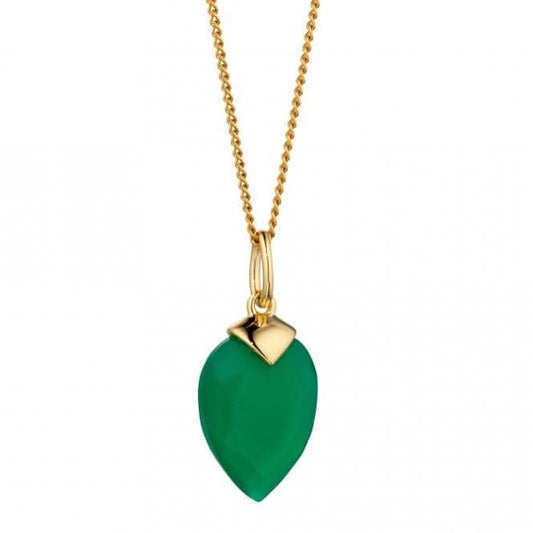 May Yellow Gold Plated Birthstone Chalcedony Stone Pendant P4979