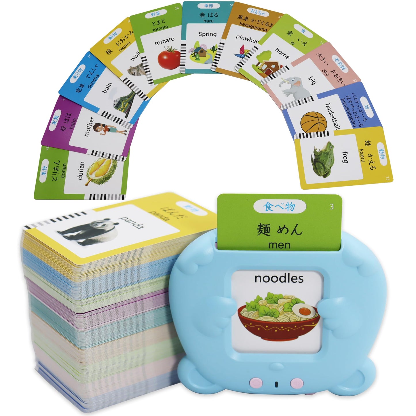 MAYAPHILOS 510 Japanese-English Talking Flash Cards for Kids | Bilingual Language Toy