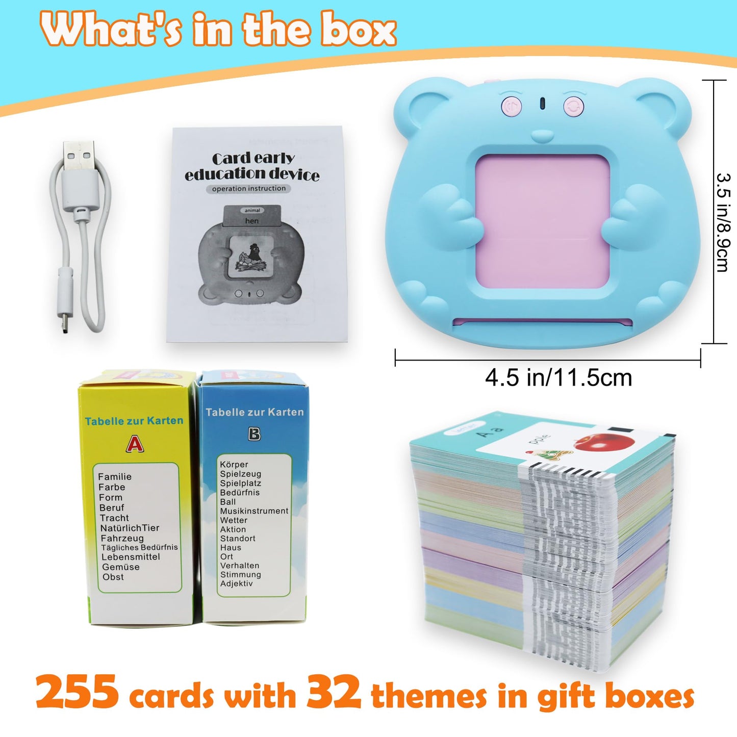 MAYAPHILOS German & English Pocket Speech with 510 Sight Words — Bilingual Flashcards for Kids