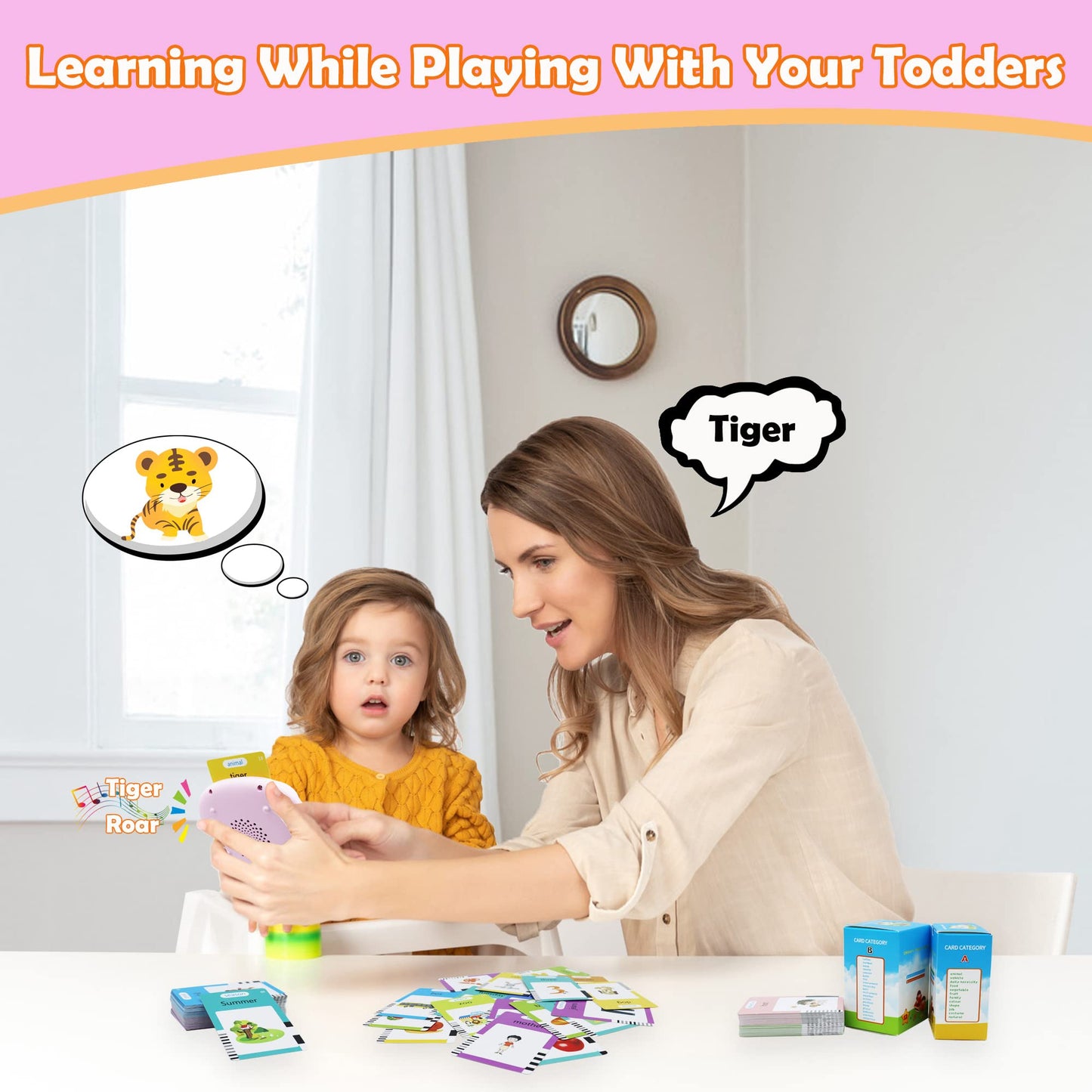 MAYAPHILOS Bilingual Flash Cards: English & Spanish, 510 Words, Ages 3-8
