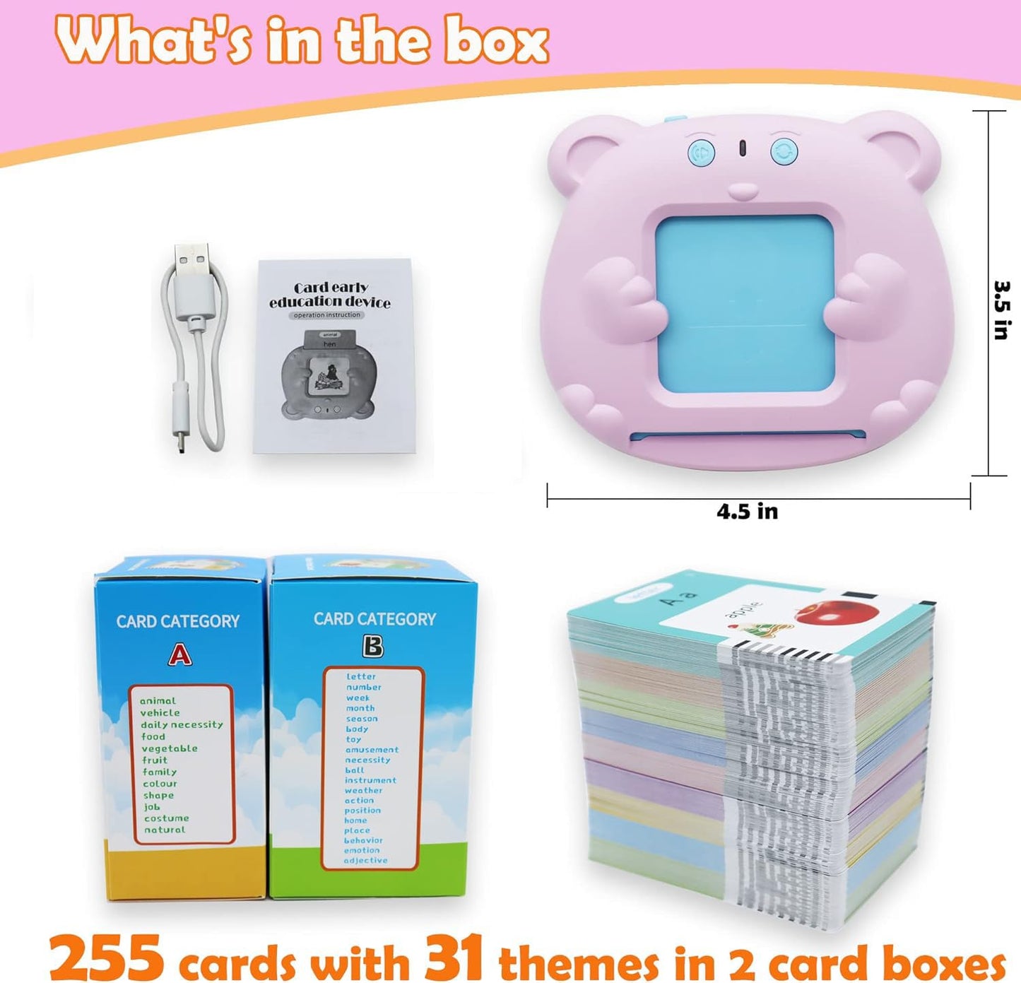 MAYAPHILOS Bilingual Flash Cards: English & Spanish, 510 Words, Ages 3-8