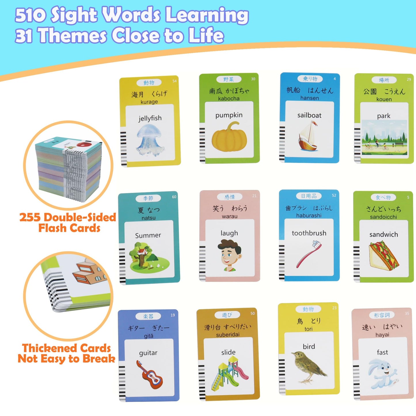 MAYAPHILOS 510 Japanese-English Talking Flash Cards for Kids | Bilingual Language Toy