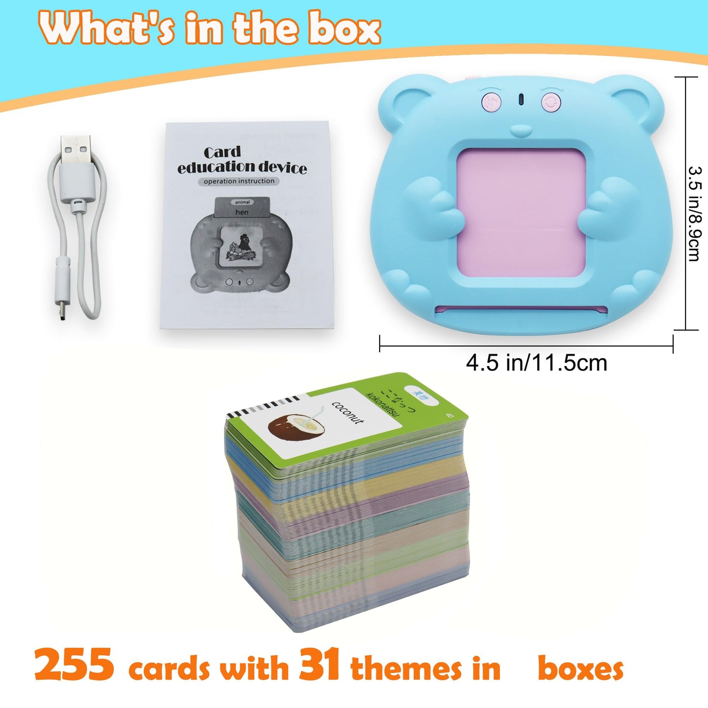 MAYAPHILOS 510 Japanese-English Talking Flash Cards for Kids | Bilingual Language Toy