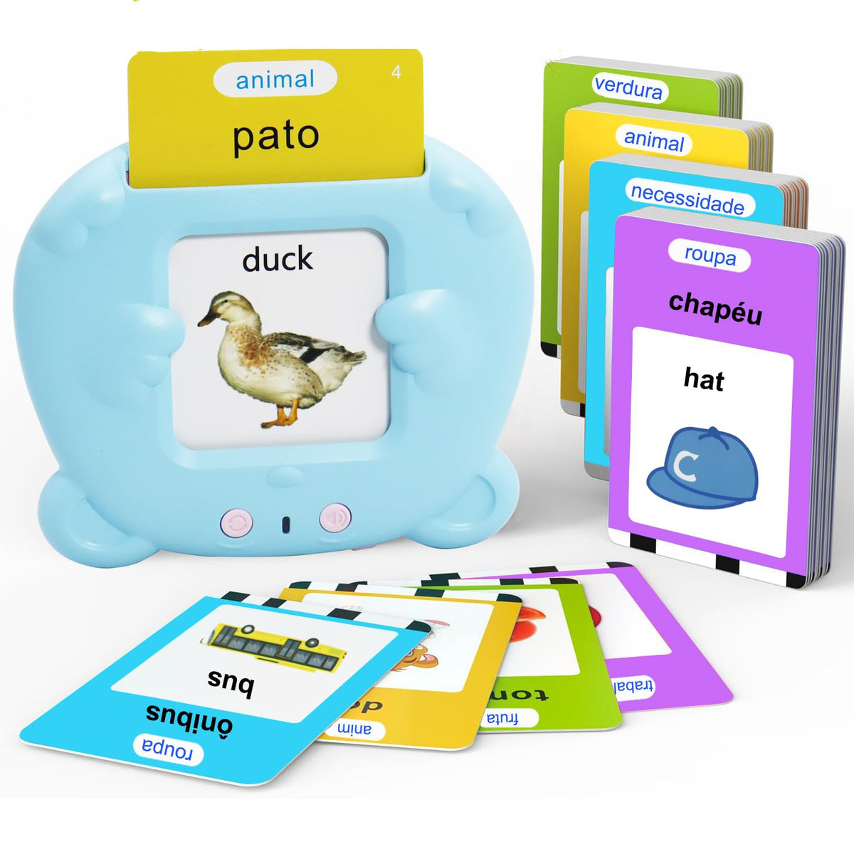 MAYAPHILOS 510 English-Portuguese Sight Words Flash Cards for Toddlers | Bilingual Learning & No-Screen Fun