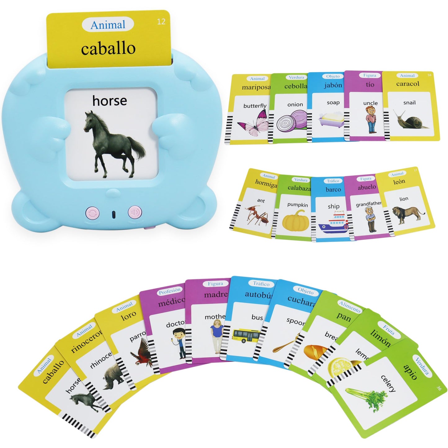 MAYAPHILOS Pocket Bilingual Flashcards — 224 Sight Words (English & Spanish)