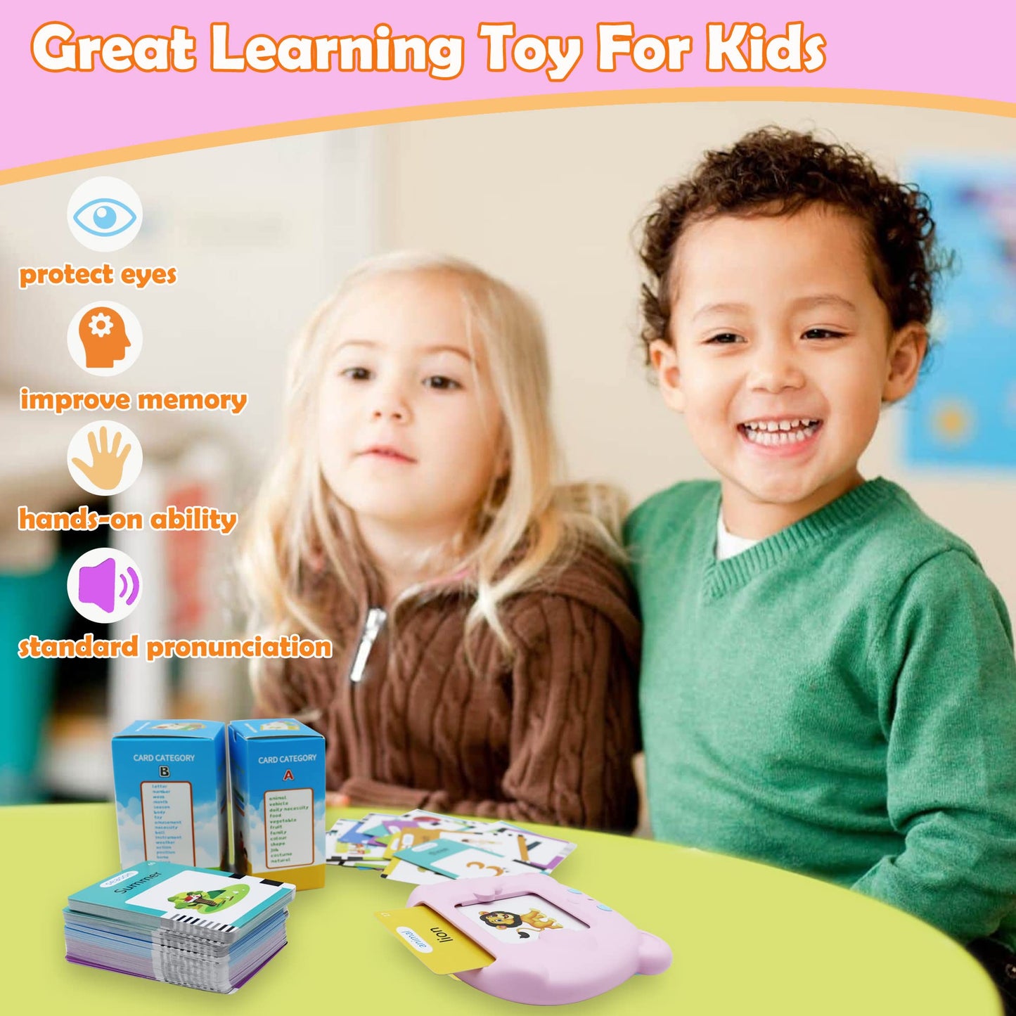 MAYAPHILOS Bilingual Flash Cards: English & Spanish, 510 Words, Ages 3-8