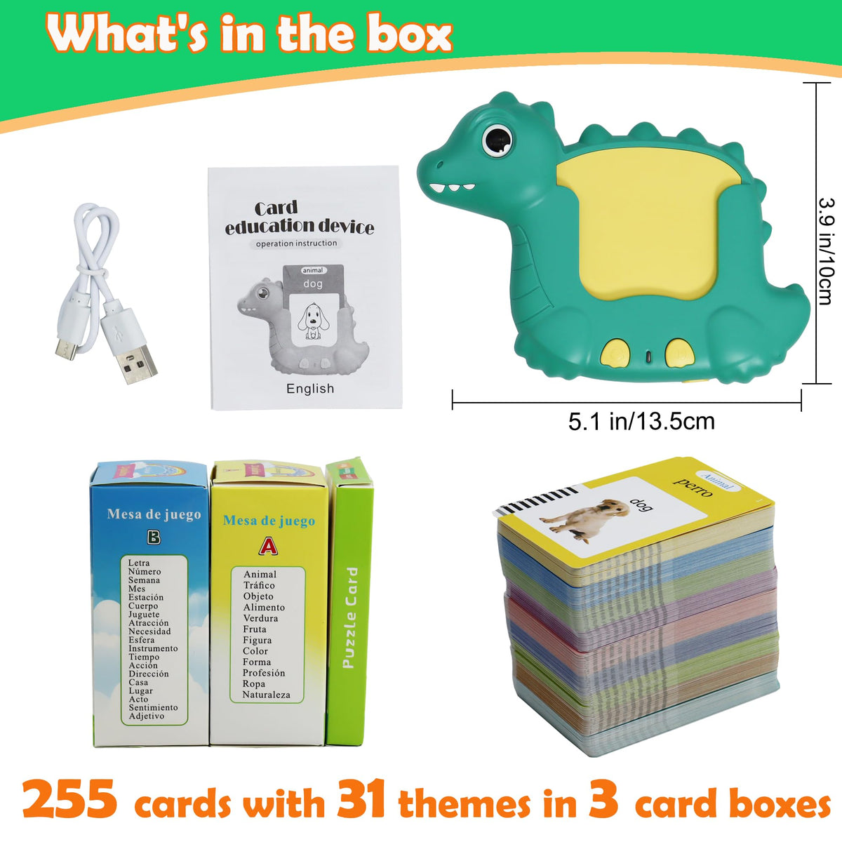 MAYAPHILOS Bilingual Talking Flash Cards (Spanish & English) – 510 Sight Words for Toddlers