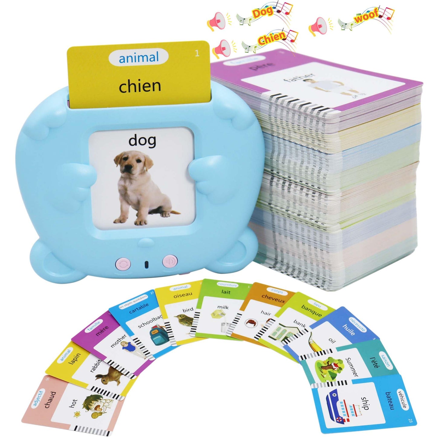 MAYAPHILOS English-French Talking Flash Cards – 510 Sight Words for Toddlers