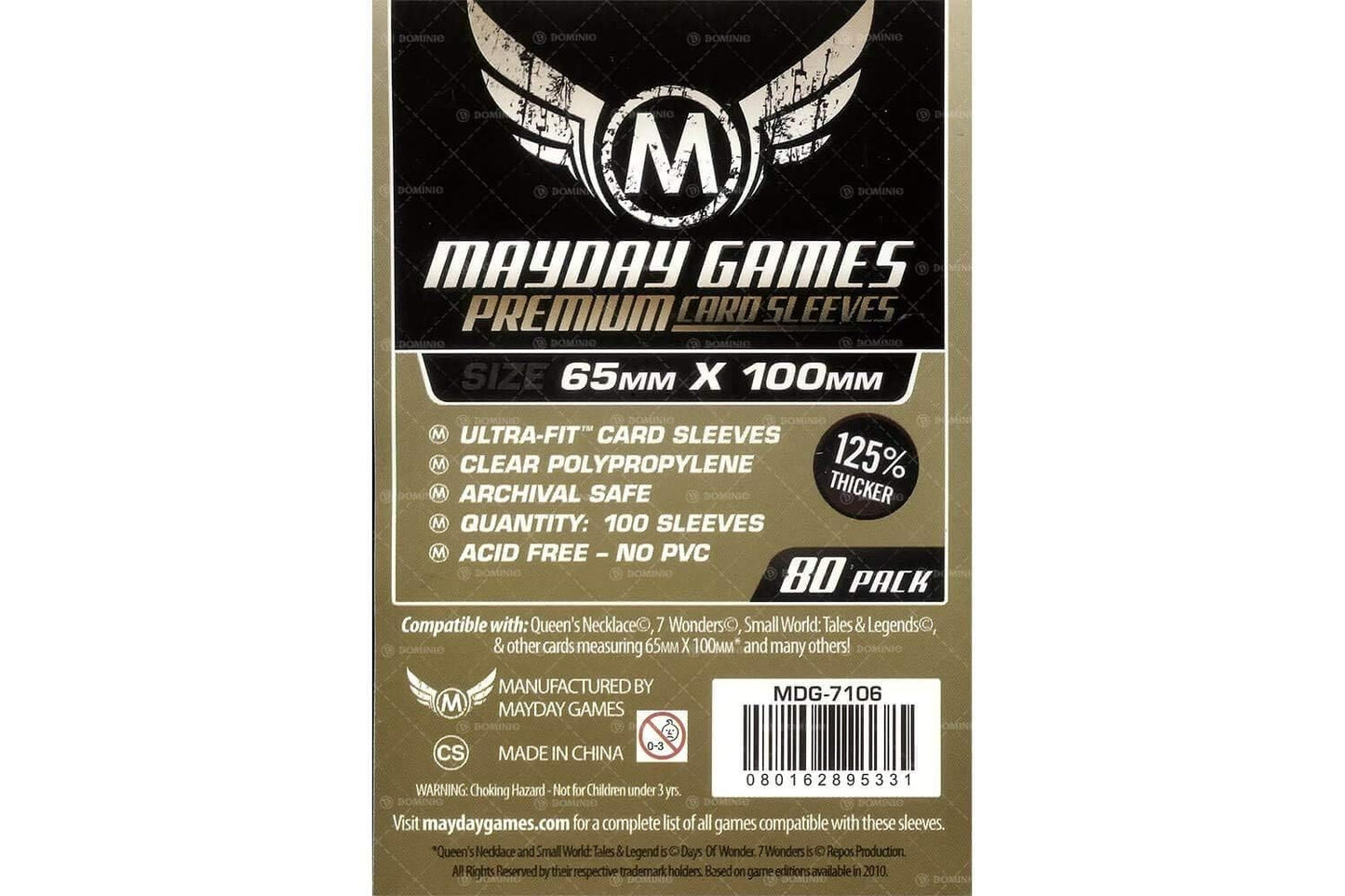Mayday Games 7 Wonders Sleeves 65x100mm - 80 Premium Pack