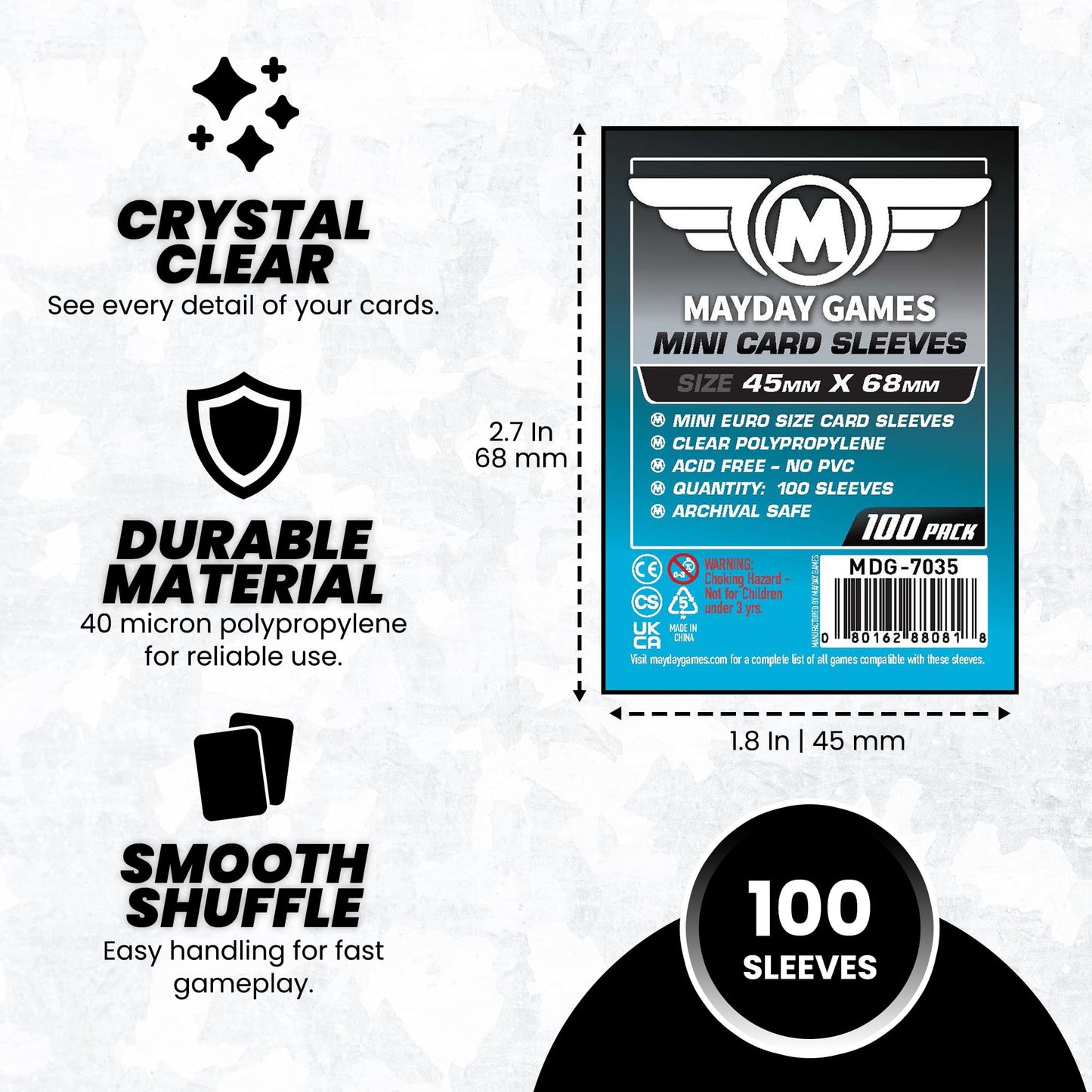 Mayday Games Mini Card Sleeve 45x68mm – Pack of 100