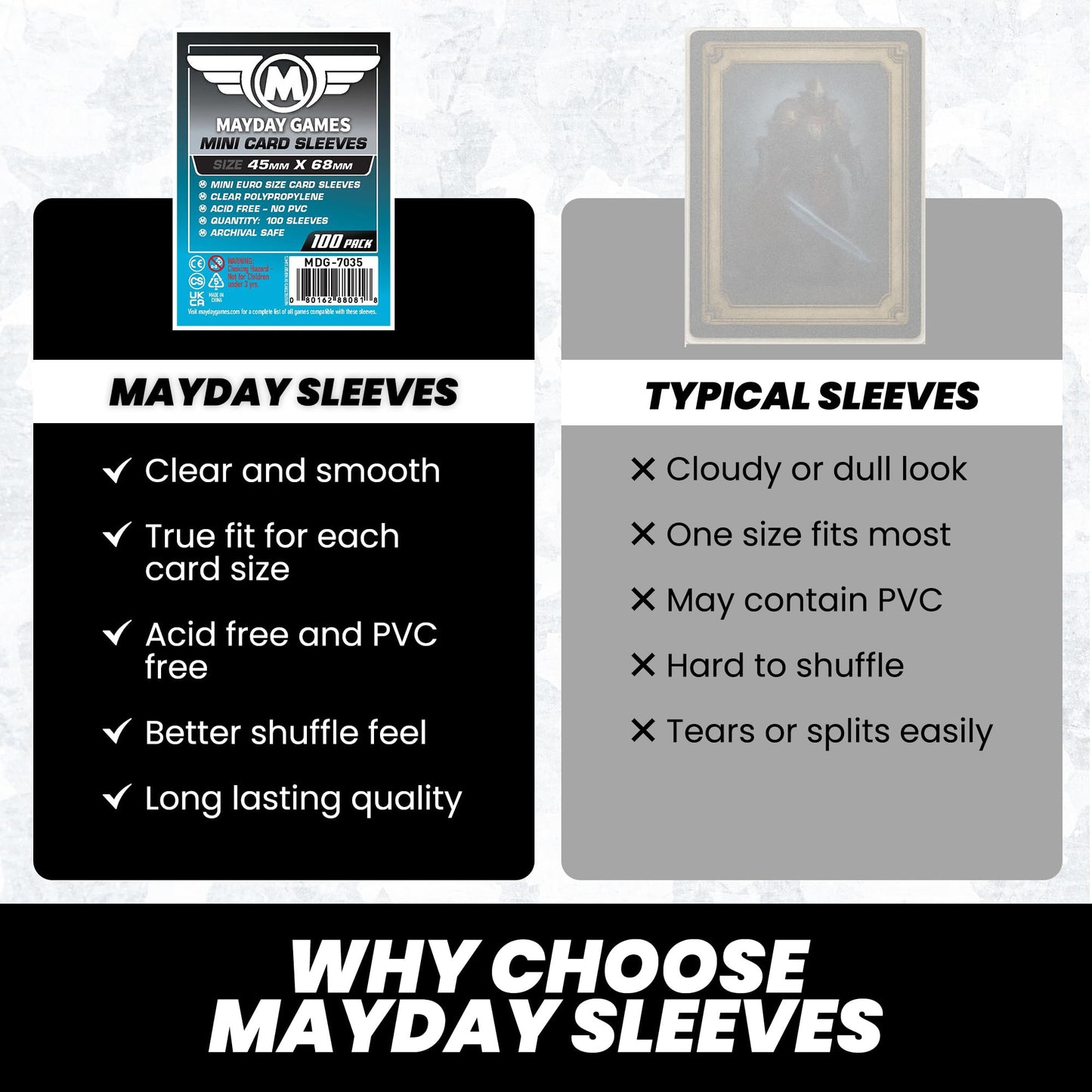 Mayday Games Mini Card Sleeve 45x68mm – Pack of 100