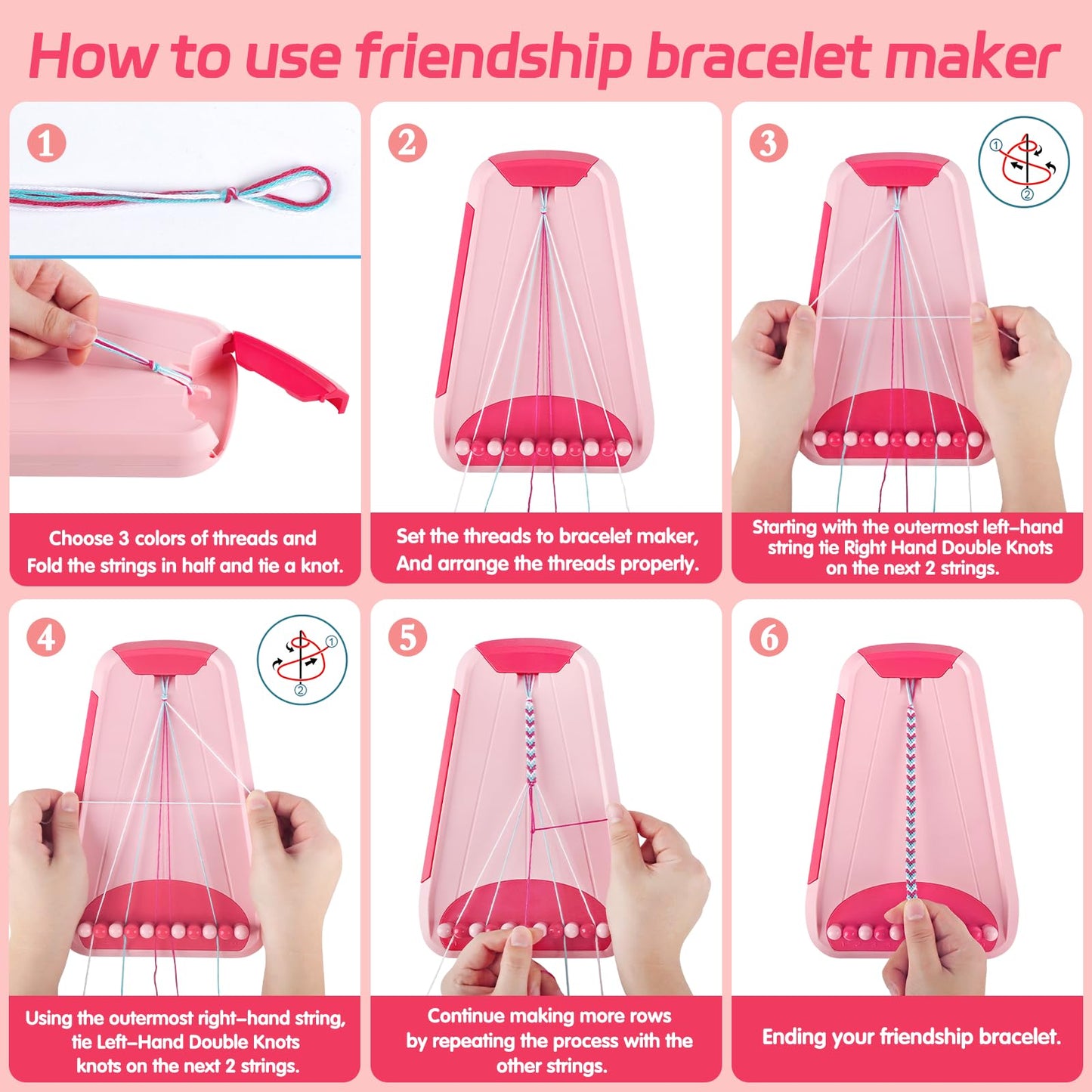 Maynacs Friendship Bracelet Kit for Kids 8-12 — 28 Threads, Jewelry Craft