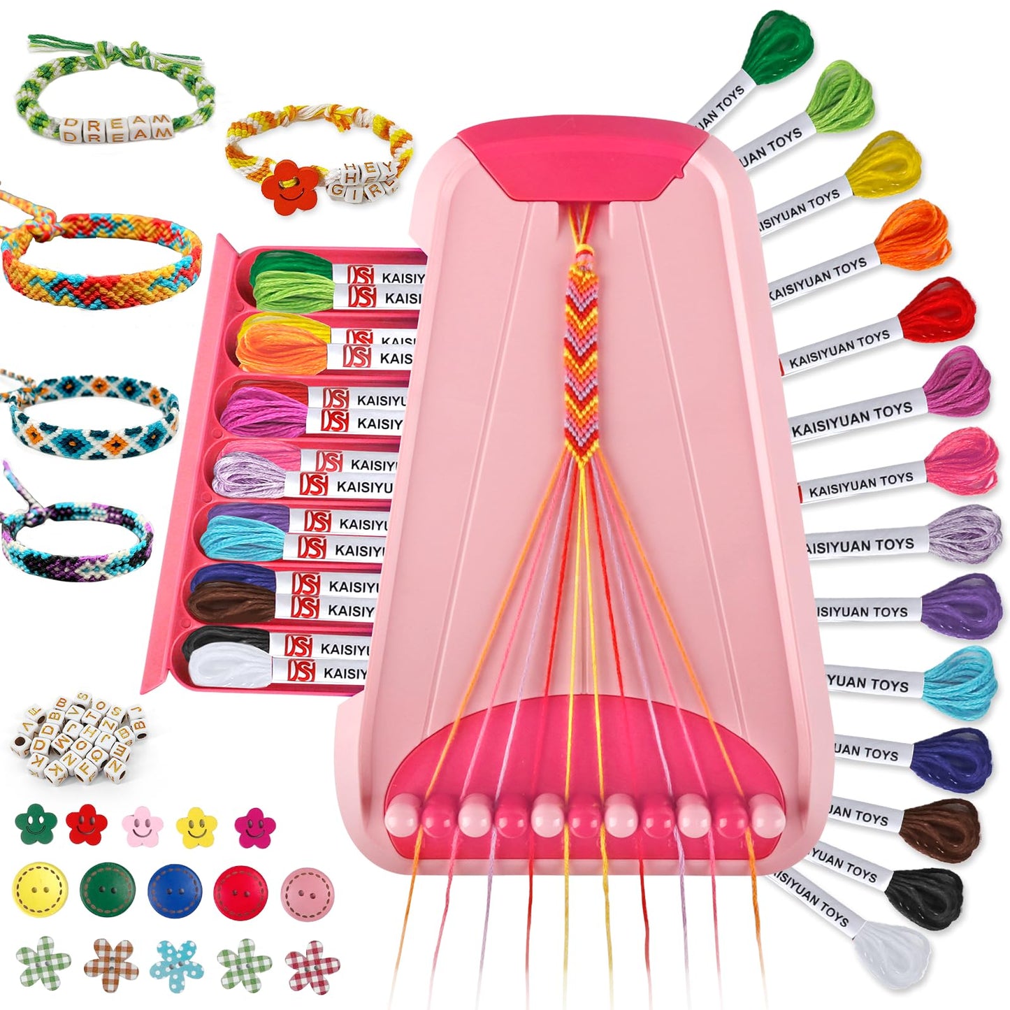 Maynacs Friendship Bracelet Kit for Kids 8-12 — 28 Threads, Jewelry Craft