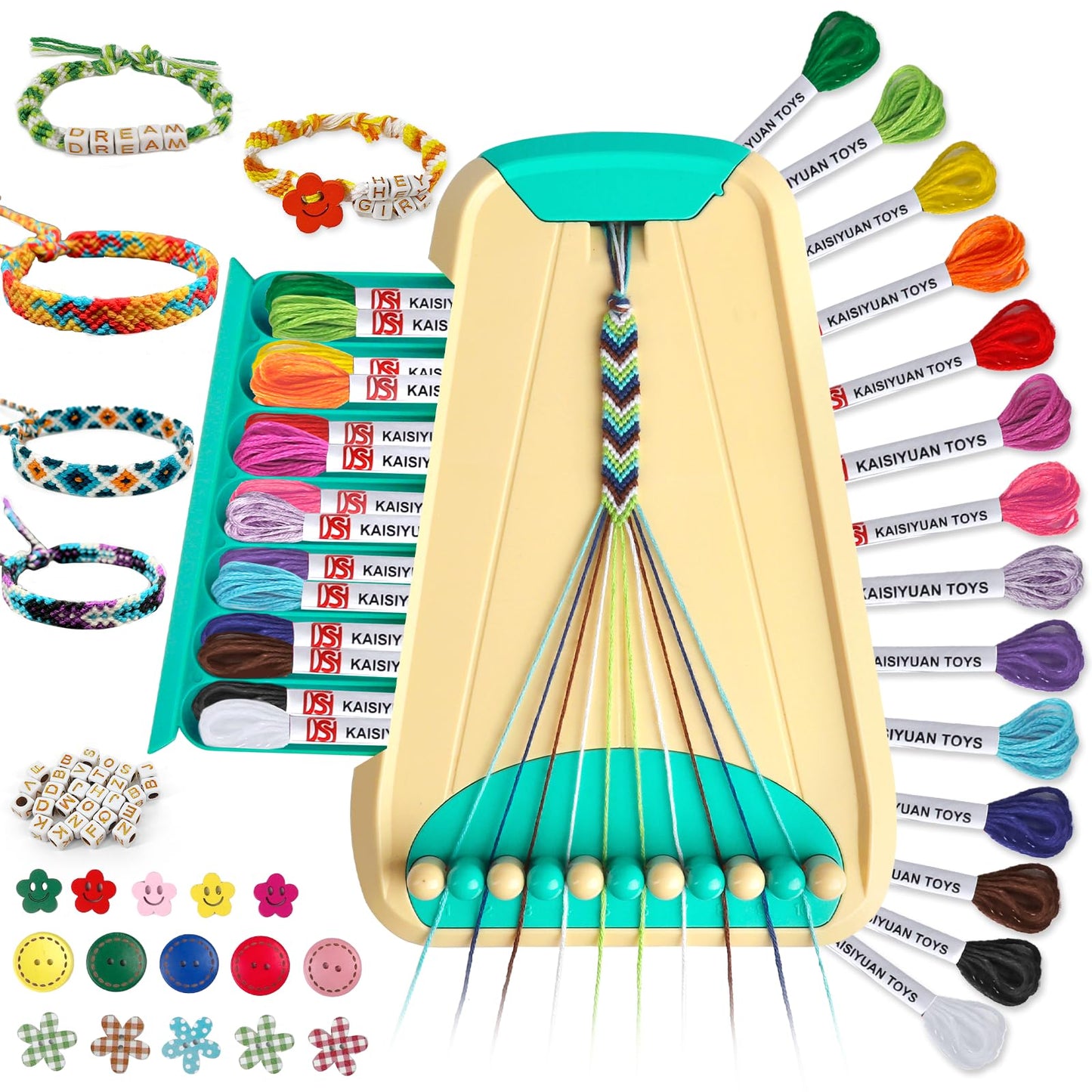 Maynacs Friendship Bracelet Kit for Kids 8-12 — 28 Threads, Creative Jewelry Making Gift