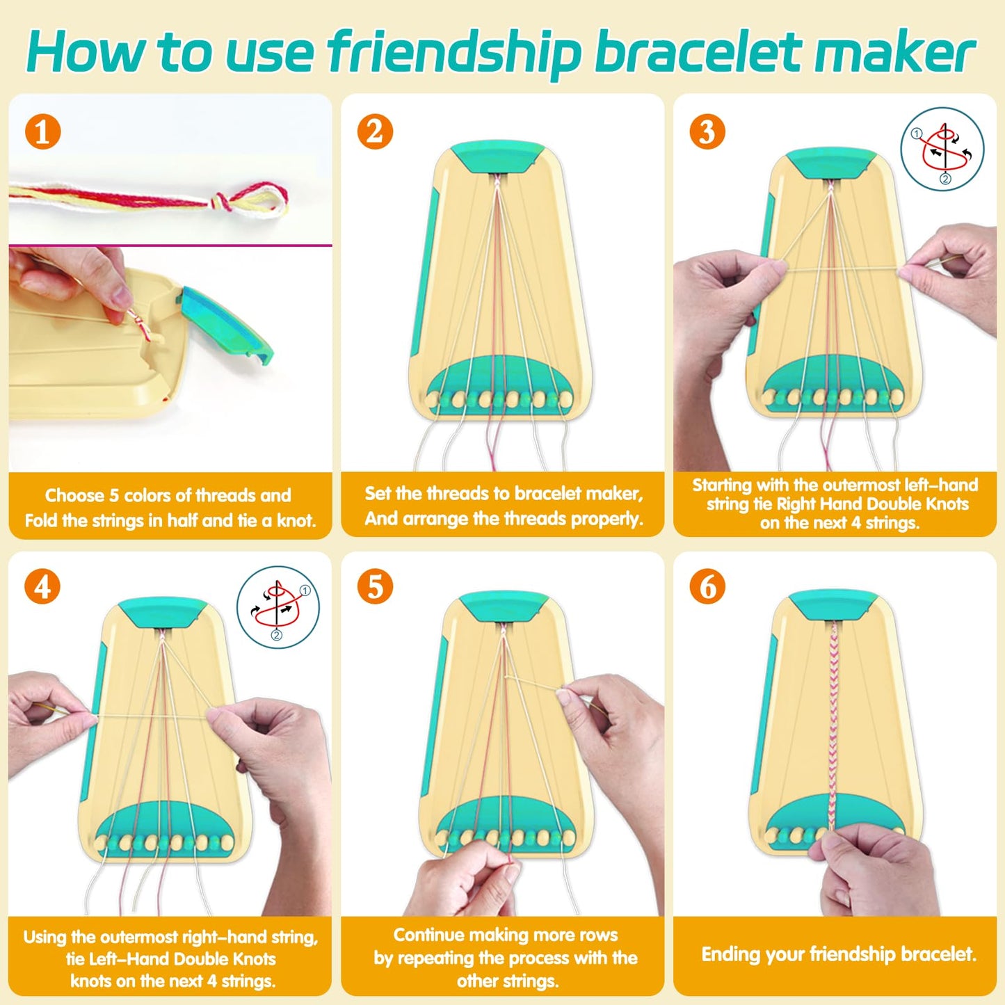 Maynacs Friendship Bracelet Kit for Kids 8-12 — 28 Threads, Creative Jewelry Making Gift