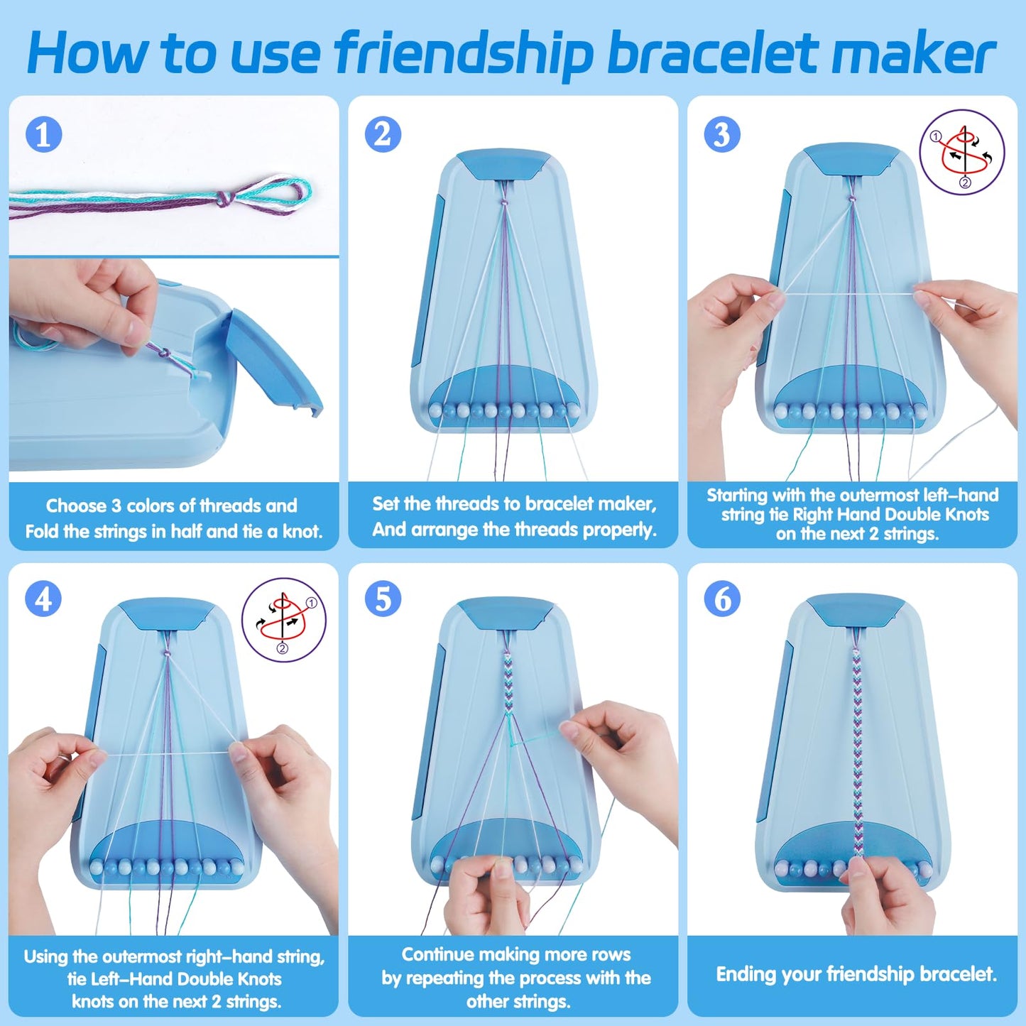 Maynacs Friendship Bracelet Craft Kit for Kids 8-12 – 28 Pre-Cut Threads & Accessories