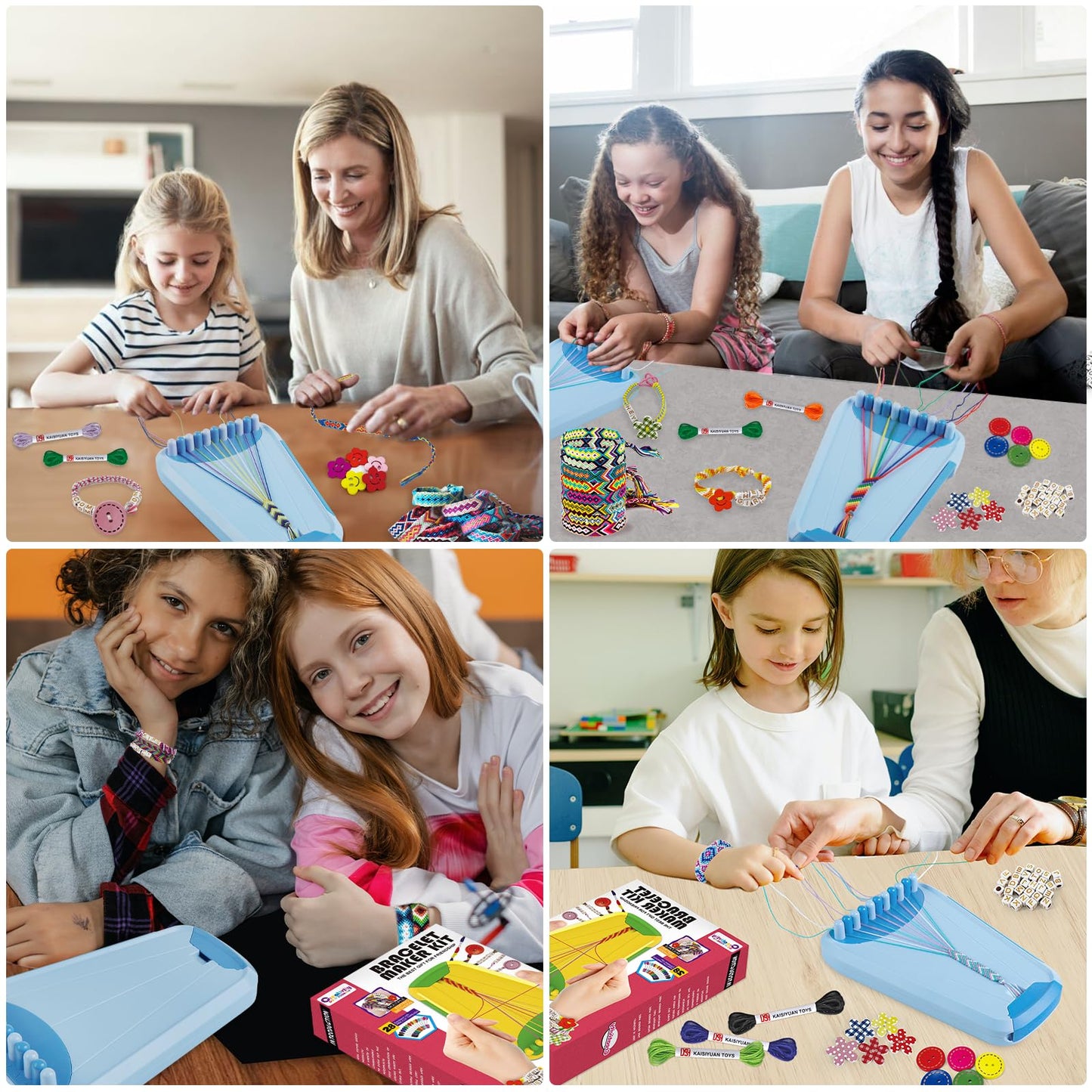 Maynacs Friendship Bracelet Craft Kit for Kids 8-12 – 28 Pre-Cut Threads & Accessories