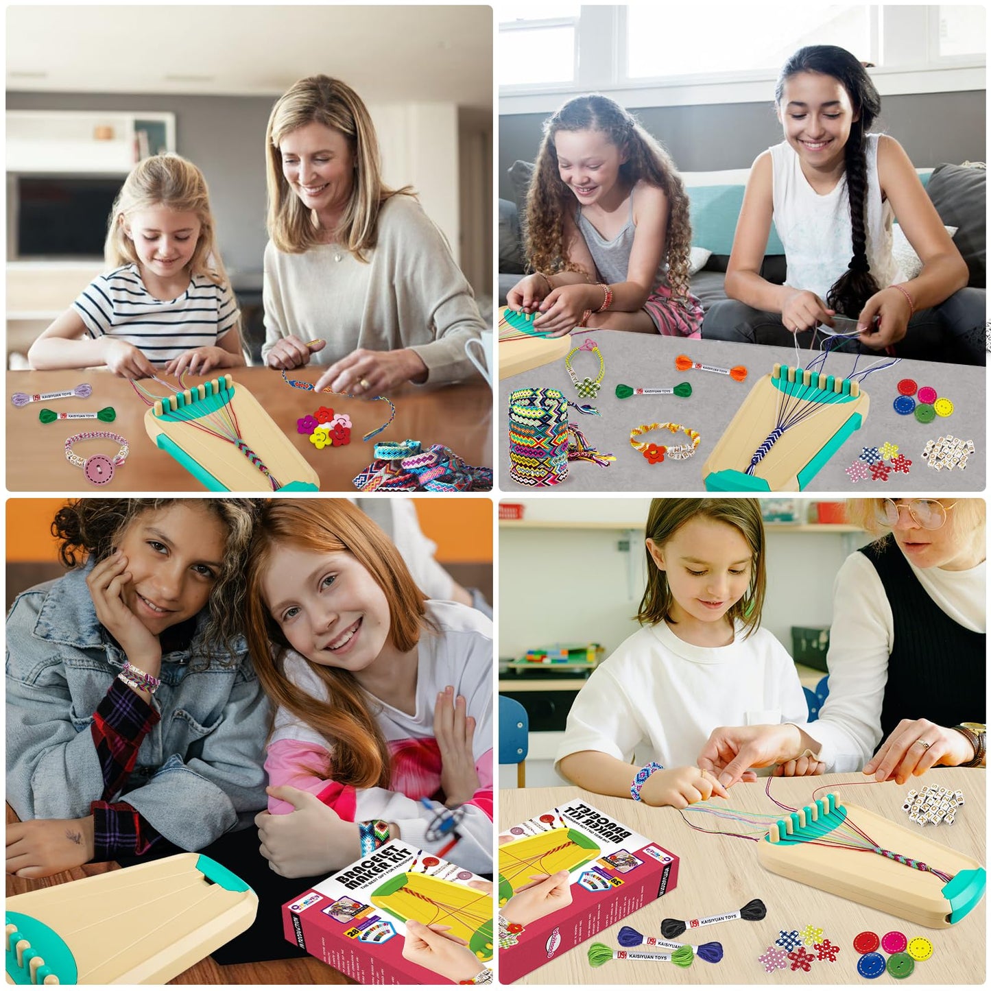 Maynacs Friendship Bracelet Kit for Kids 8-12 — 28 Threads, Creative Jewelry Making Gift