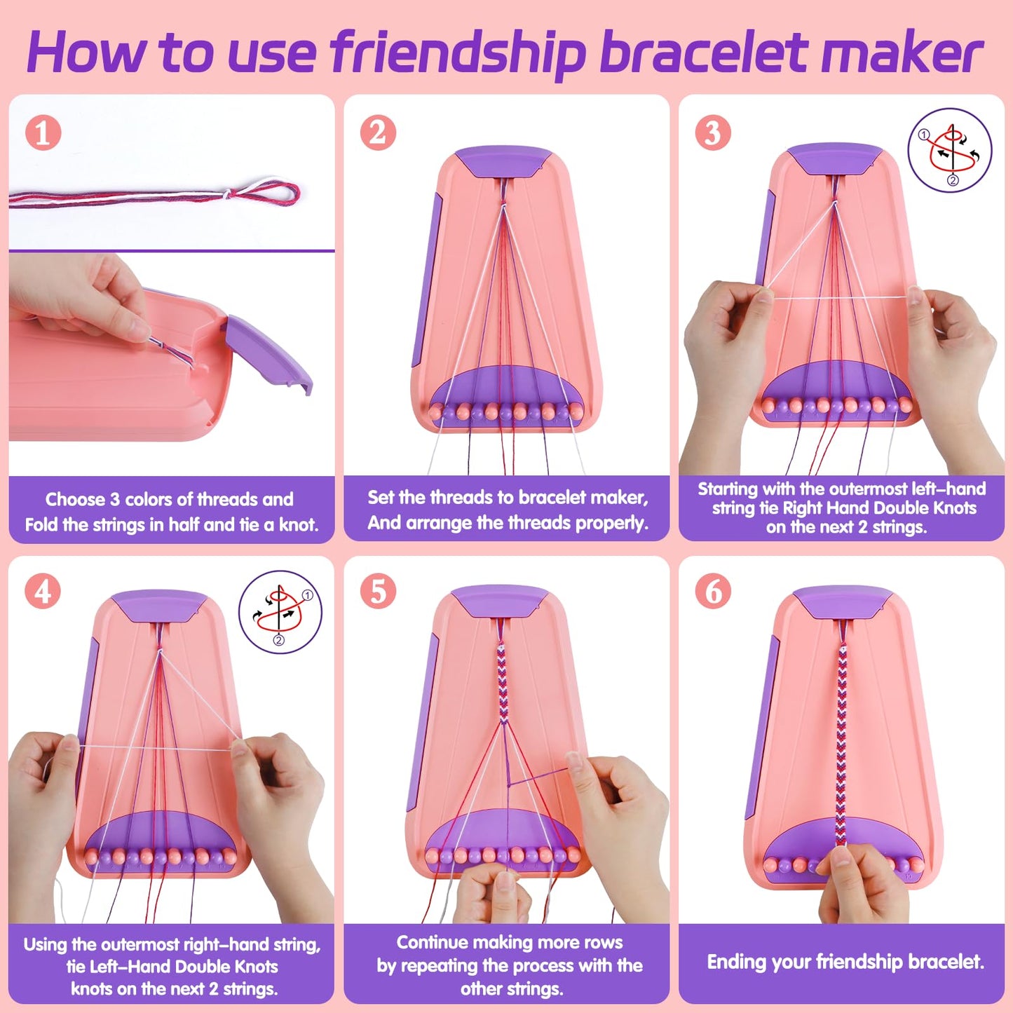 Maynacs Friendship Bracelet Kit for Kids 8-12 — 28 Threads, Jewelry Craft Set