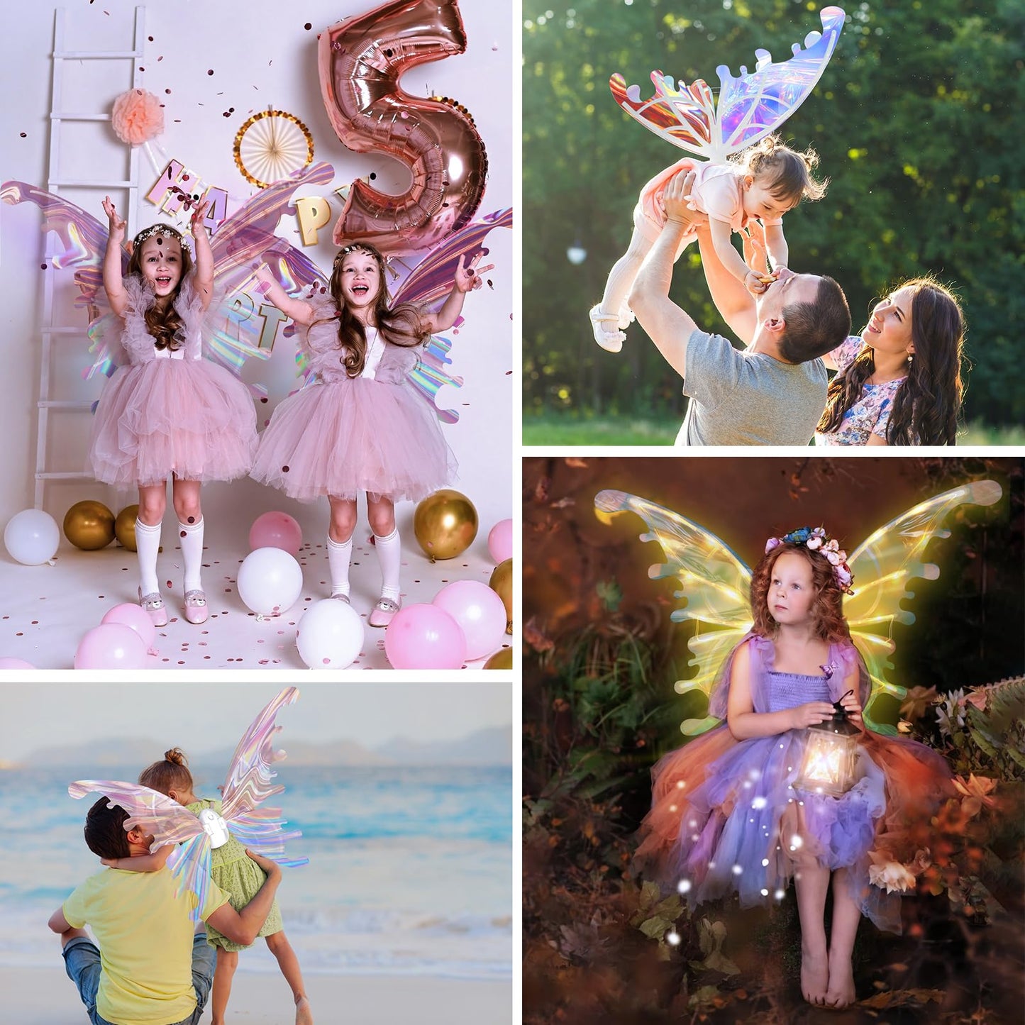 maysida Electric Fairy Wings for Girls - LED Butterfly Wings with Music for Dress Up