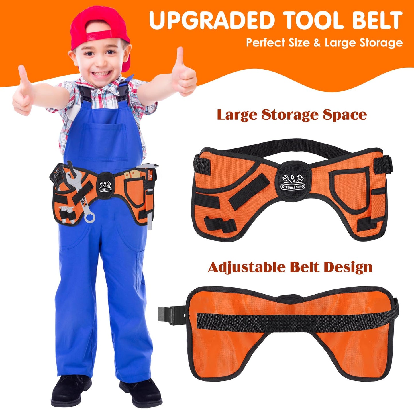 Maysida 48-Piece Kids Tool Set | Realistic Pretend Play Kit for Builders (Ages 3+)