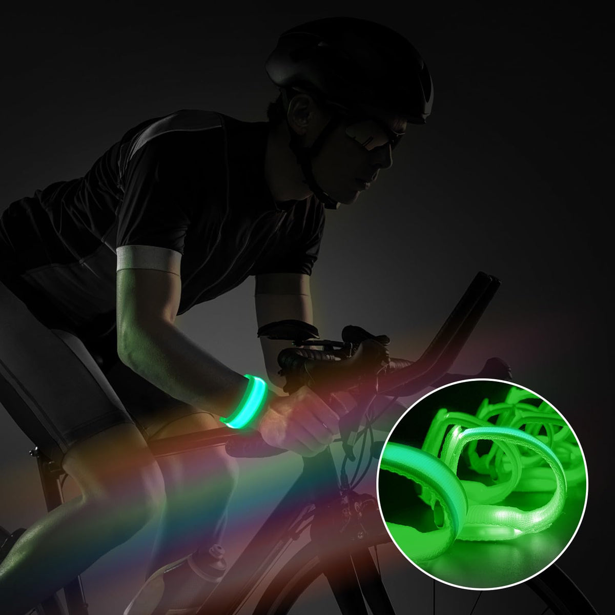 M.best 8pcs LED Light Up Bracelets – Glow Wristbands for Parties, Concerts & Raves (Green)