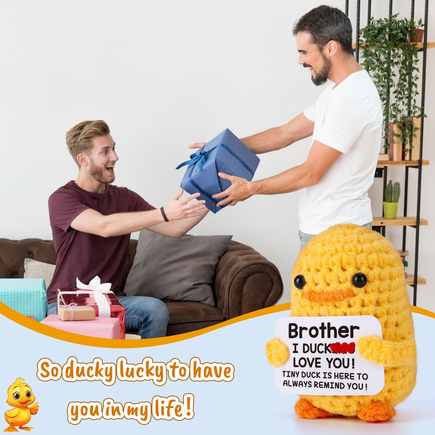 MBL Crochet Duck Gift for Brother from Sister – Funny Cute Birthday Keepsake