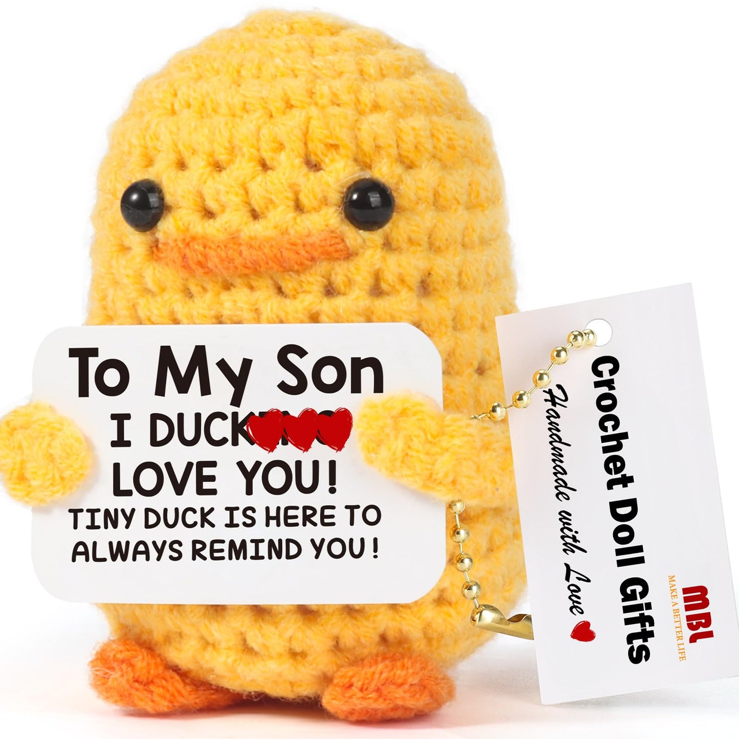 MBL Crochet Duck Gift for Son – Birthday, Graduation & Desk Companion