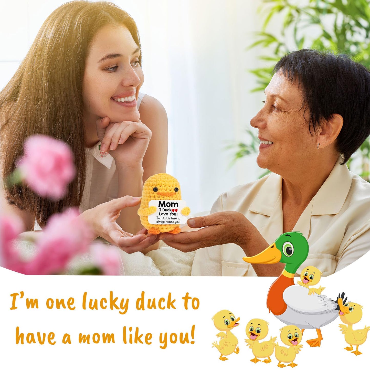 MBL Gifts for Mom - Funny Crochet Duck for Valentines Day, Birthday & More