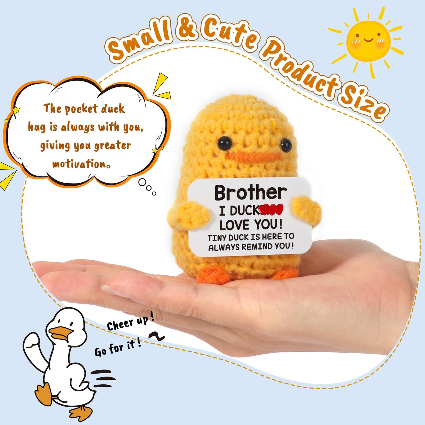MBL Crochet Duck Gift for Brother from Sister – Funny Cute Birthday Keepsake