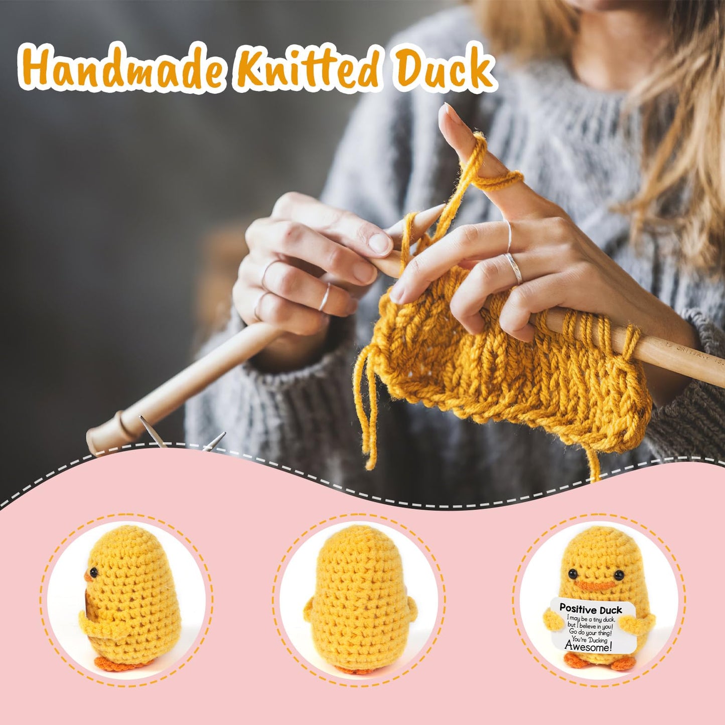 MBL Valentines Inspirational Gifts for Women – Funny Crochet Duck for Her, Stress Relief & Cheer