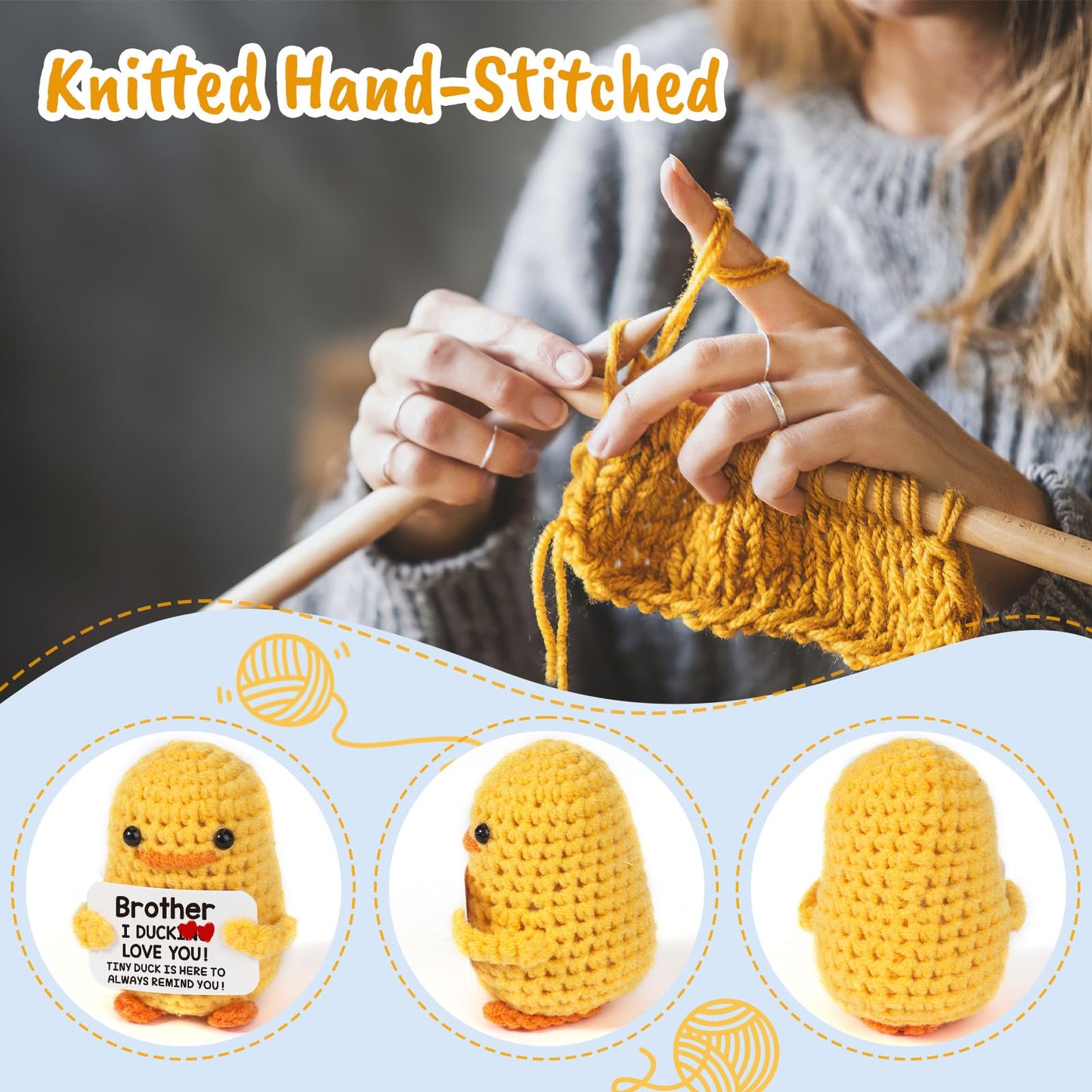 MBL Crochet Duck Gift for Brother from Sister – Funny Cute Birthday Keepsake