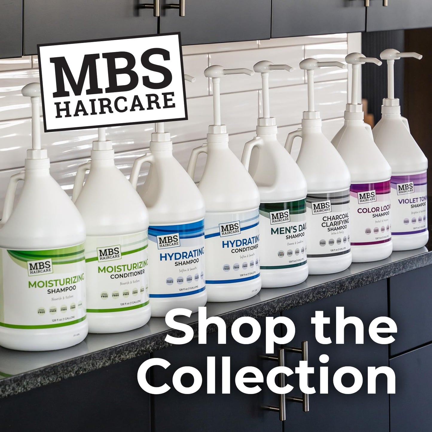 MBS Haircare Hydrating Shampoo – 1 Gallon | Sulfate Free, Paraben Free, Vegan