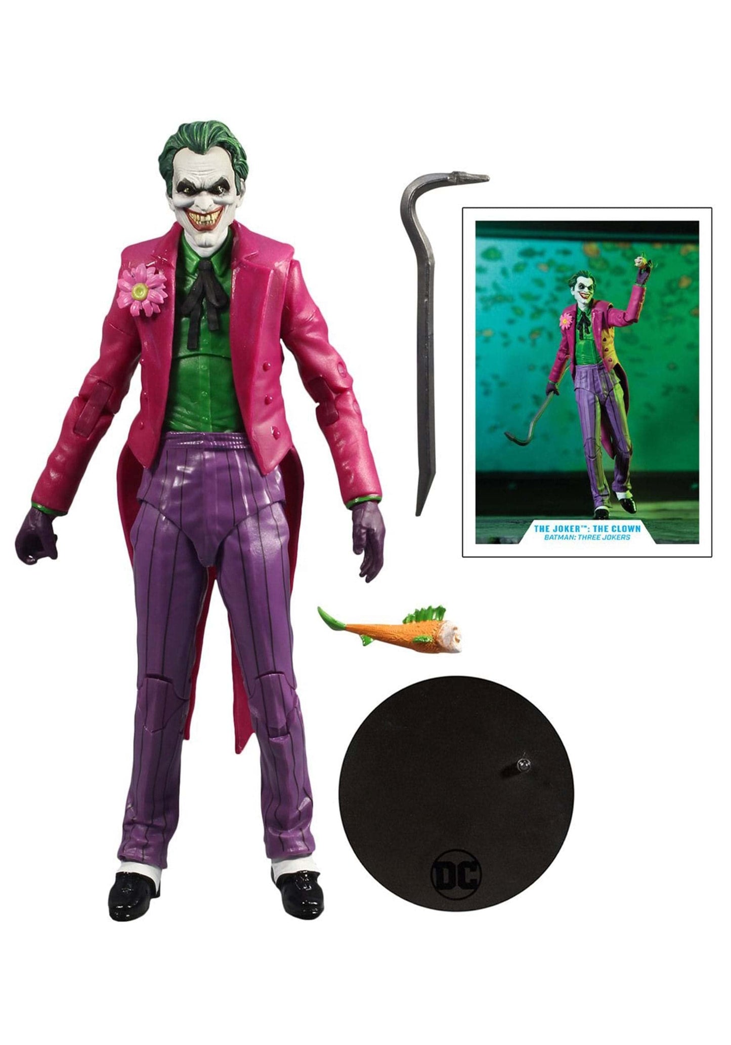 McFarlane Toys DC Multiverse The Joker: The Clown – 7-Inch Figure with Joker Fish, Crowbar & Base