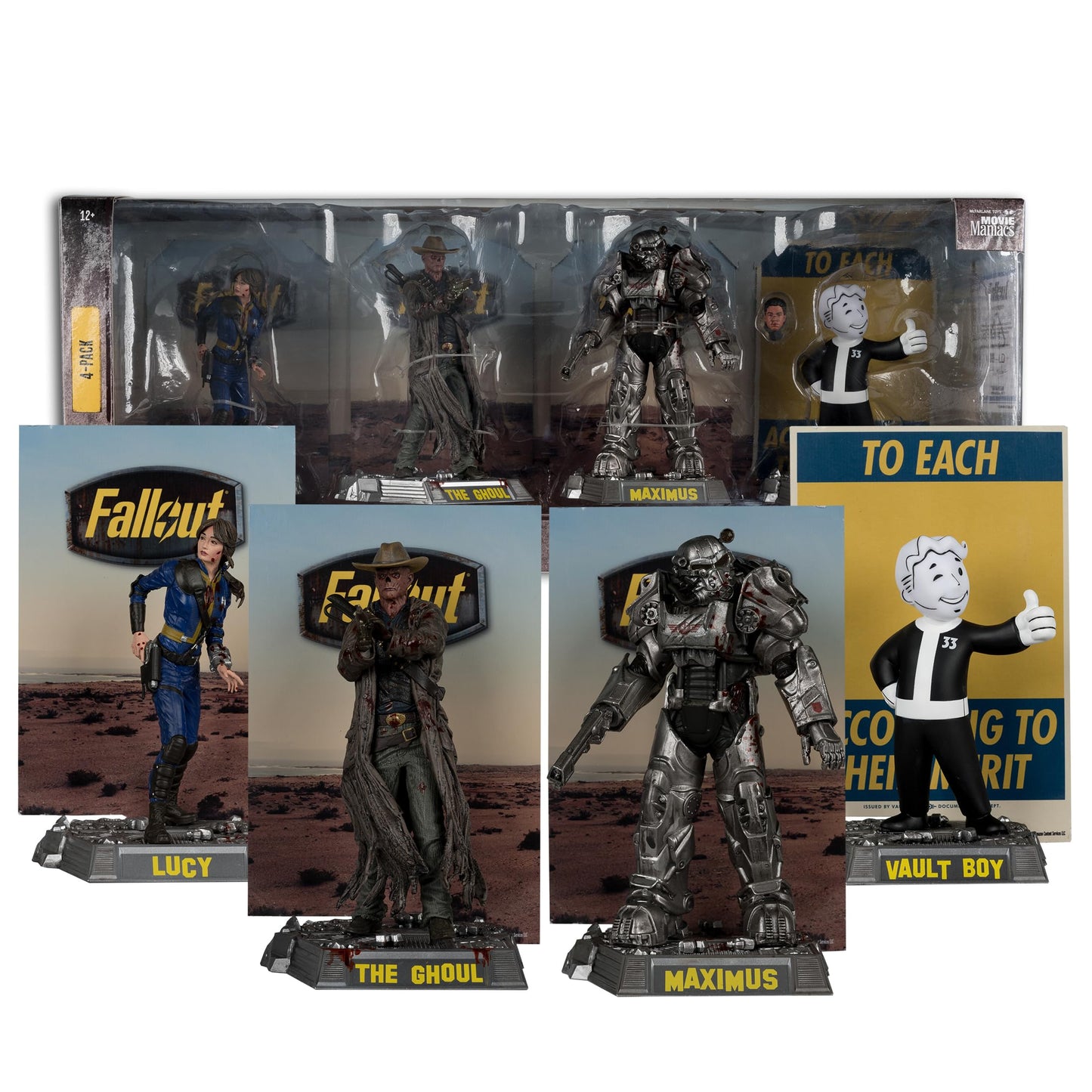 McFarlane Fallout Lucy, Maximus, The Ghoul & Vault Boy 6in Figures 4-Pack