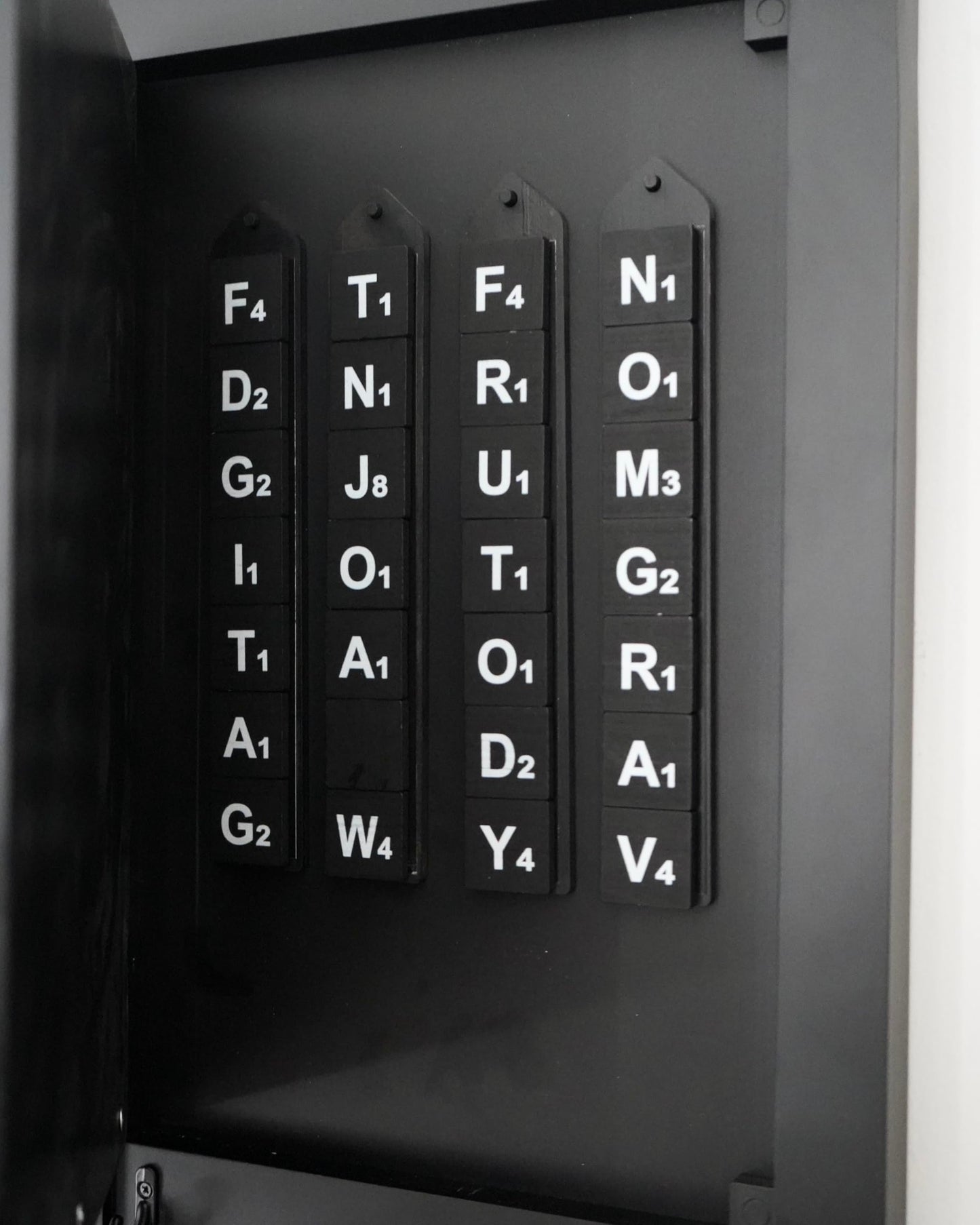MC Marble Cultures: Oversized Wooden Wall Word Game (32" x 24") – Magnetic Tile Board with Chalkboard & Storage