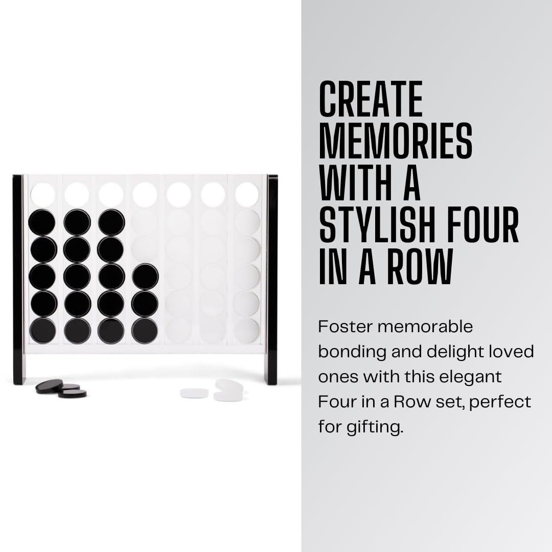MC Marble Cultures Unique Four in a Row - Acrylic Frame (Black and White)