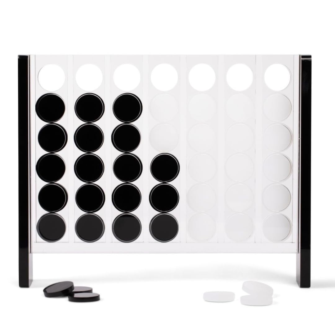 MC Marble Cultures Unique Four in a Row - Acrylic Frame (Black and White)