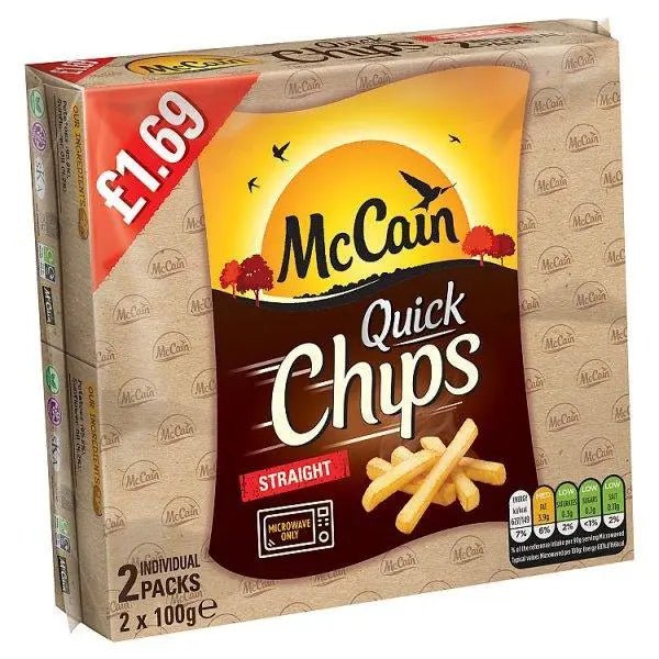 McCain Quick Chips Straight 2 x 100g (200g) - (Case of 12)