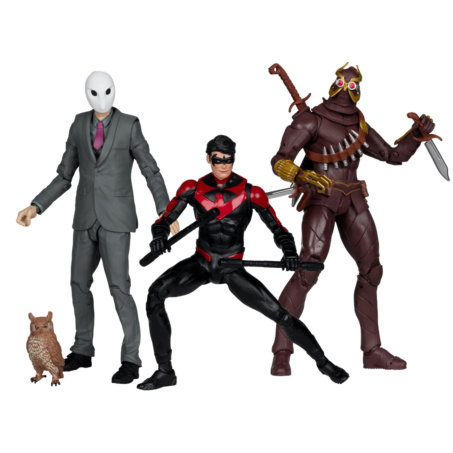 McFarlane Toys DC Multiverse Nightwing vs Talon & Owl 7in Figure 3pk Gold Label