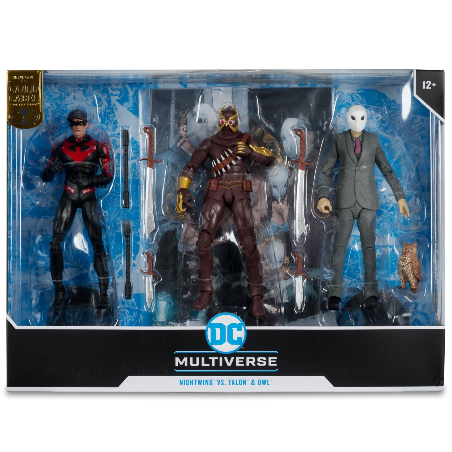 McFarlane Toys DC Multiverse Nightwing vs Talon & Owl 7in Figure 3pk Gold Label