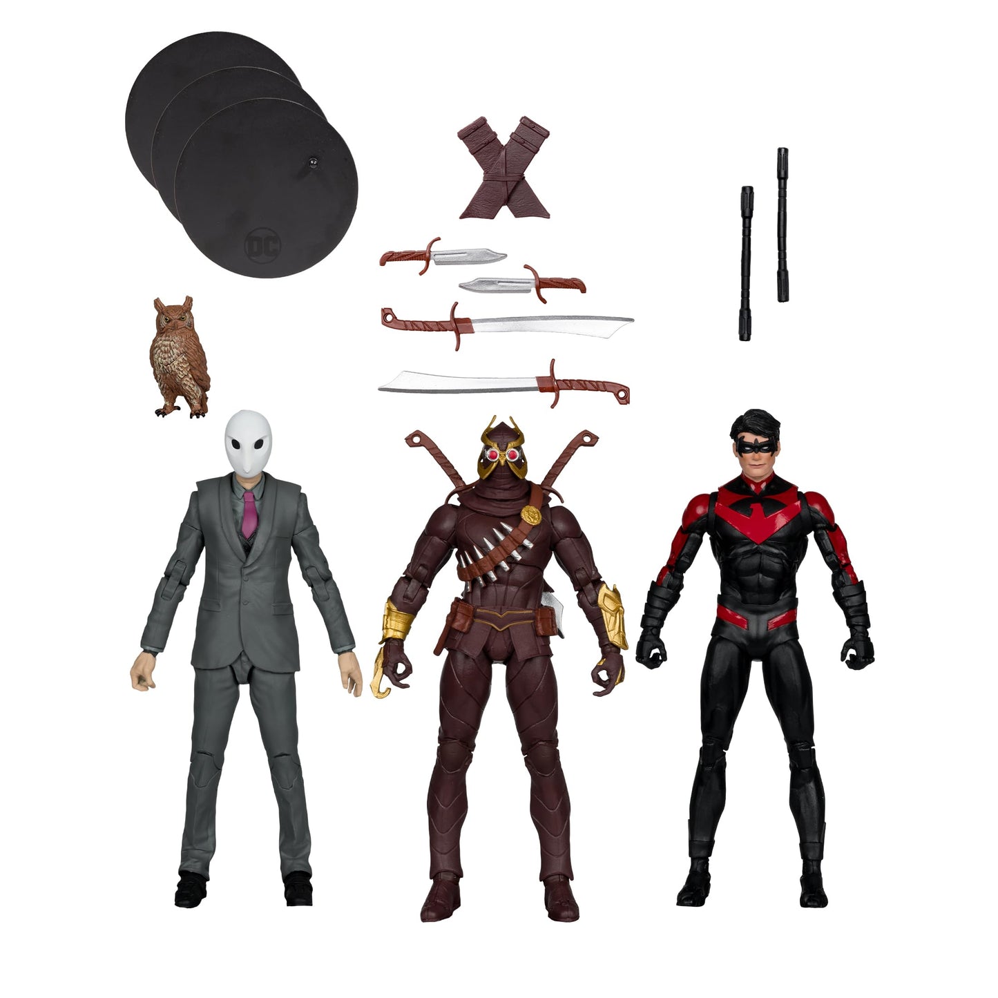 McFarlane Toys DC Multiverse Nightwing vs Talon & Owl 7in Figure 3pk Gold Label