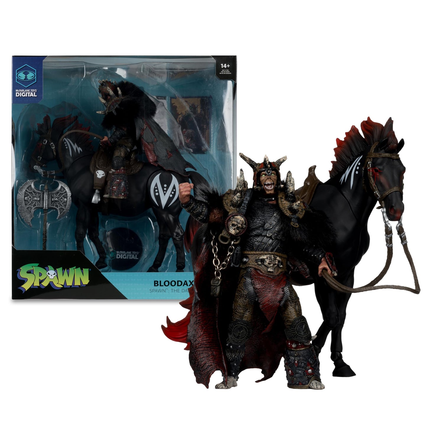 McFarlane Toys Bloodaxe with Horse – Spawn: The Dark Ages 7-Inch Figure & Horse | Digital Collectible