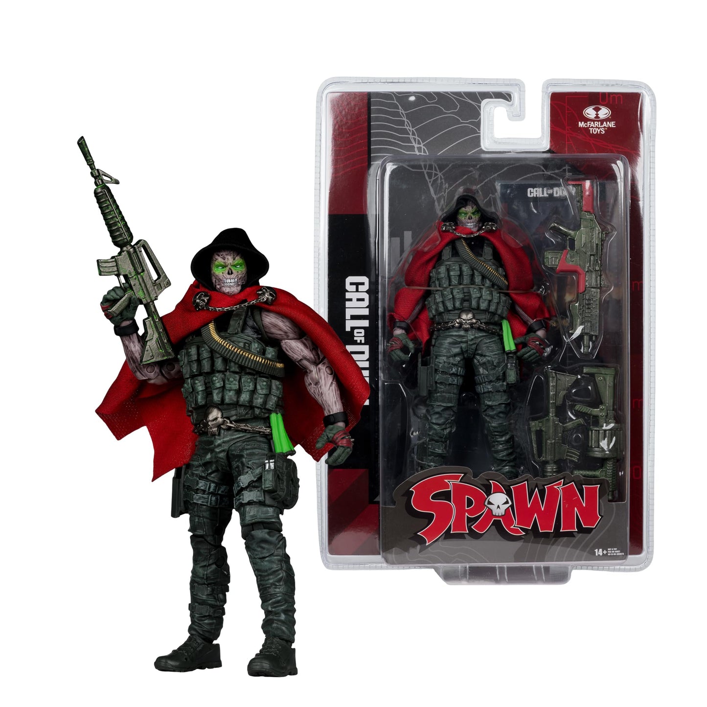 McFarlane Toys Call of Duty Burned Spawn 7in Action Figure – 22-Point Articulation, Fabric Cape & Accessories