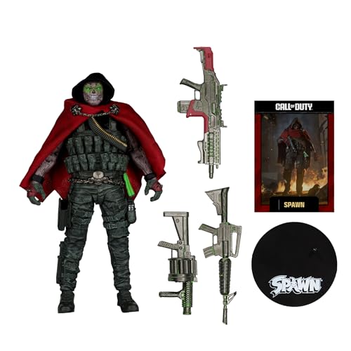 McFarlane Toys Call of Duty Burned Spawn 7in Action Figure – 22-Point Articulation, Fabric Cape & Accessories