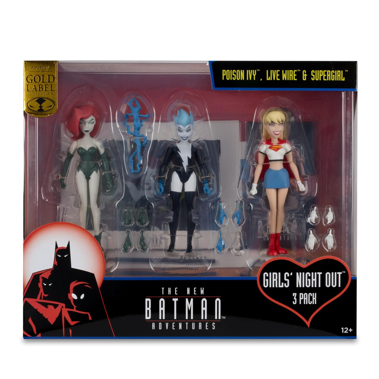 McFarlane Toys The New Batman Adventures Poison Ivy Live Wire Supergirl 3pk Gold Label – Girls' Night Out