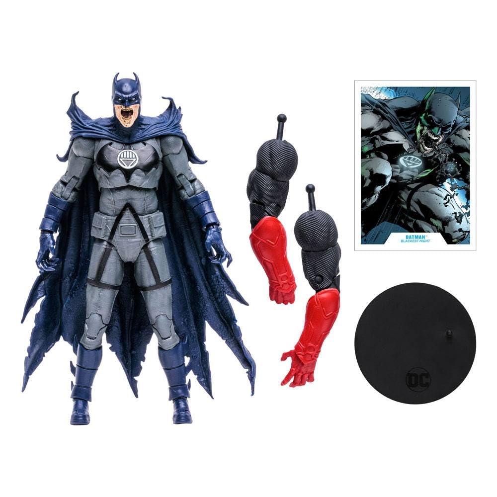 McFarlane Toys DC Build-A 7-Inch WV8 Blackest Night Batman | Collectible Figure